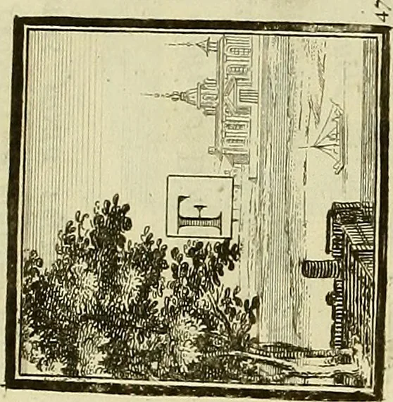 An illustration from Rules and examples of perspective proper for painters and architects, etc. in English and Latin :‡bcontaining a most easie and expeditious method to delineate in perspective all designs relating to architecture, after a new manner, wholly free from the confusion of occult lines /‡cby that great master thereof, Andrea Pozzo, Soc. Jef. engraven in 105 ample folio plates, and adorn'd with 200 initial letters to the explanatory discourses ; printed from copper-plates ony best paper by John Sturt ; done into English from the original printed at Rome 1693 in Lat. and Ital. by Mr John James of Greenwich, 1693, leaf 101