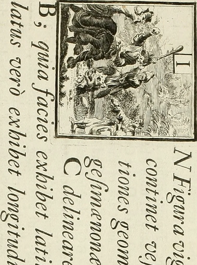 An illustration from Rules and examples of perspective proper for painters and architects, etc. in English and Latin :‡bcontaining a most easie and expeditious method to delineate in perspective all designs relating to architecture, after a new manner, wholly free from the confusion of occult lines /‡cby that great master thereof, Andrea Pozzo, Soc. Jef. engraven in 105 ample folio plates, and adorn'd with 200 initial letters to the explanatory discourses ; printed from copper-plates ony best paper by John Sturt ; done into English from the original printed at Rome 1693 in Lat. and Ital. by Mr John James of Greenwich, 1693, leaf 112