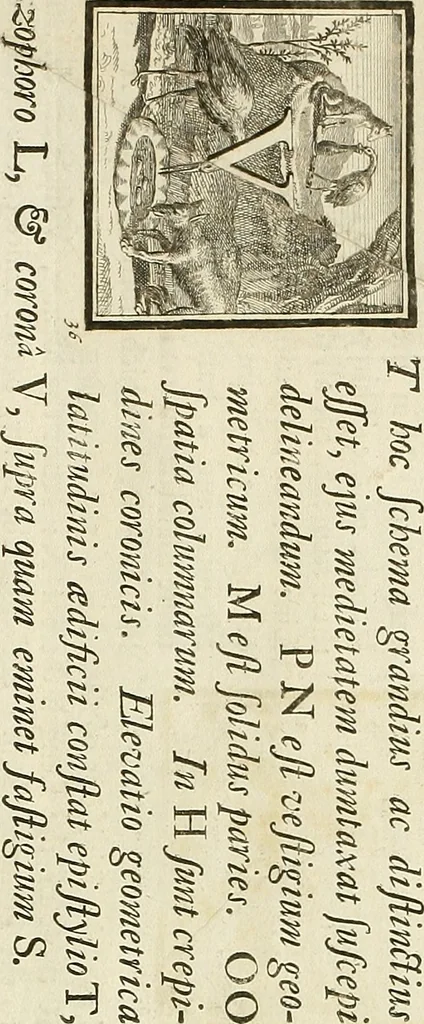 An illustration from Rules and examples of perspective proper for painters and architects, etc. in English and Latin :‡bcontaining a most easie and expeditious method to delineate in perspective all designs relating to architecture, after a new manner, wholly free from the confusion of occult lines /‡cby that great master thereof, Andrea Pozzo, Soc. Jef. engraven in 105 ample folio plates, and adorn'd with 200 initial letters to the explanatory discourses ; printed from copper-plates ony best paper by John Sturt ; done into English from the original printed at Rome 1693 in Lat. and Ital. by Mr John James of Greenwich, 1693, leaf 124