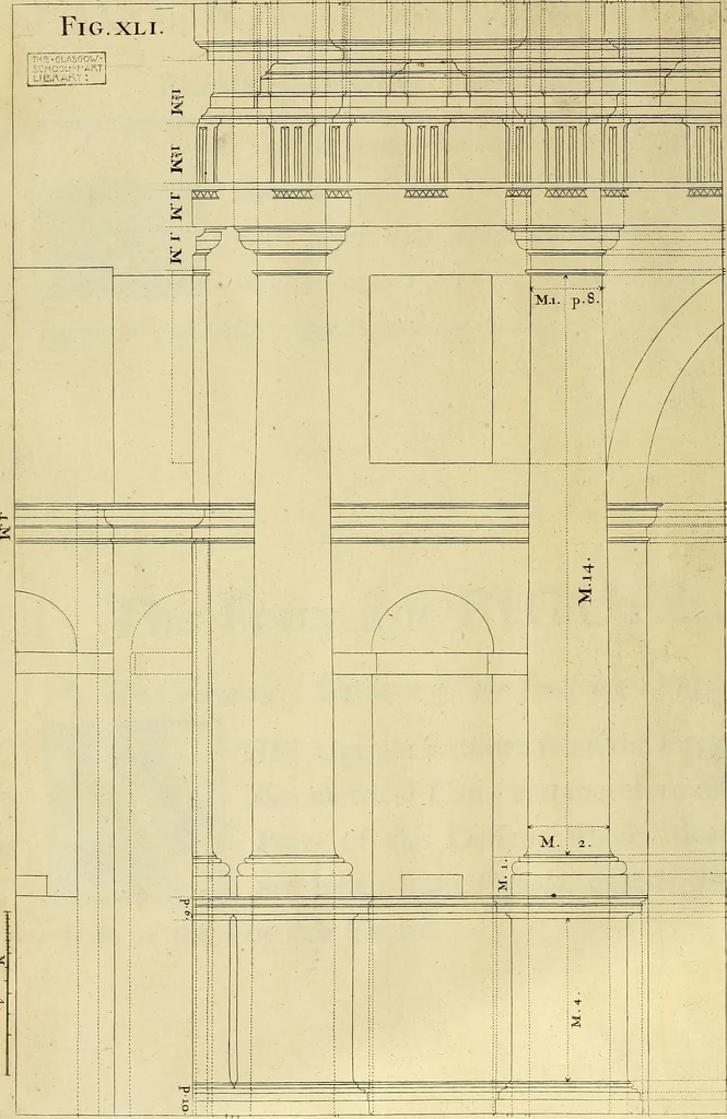 An illustration from Rules and examples of perspective proper for painters and architects, etc. in English and Latin :‡bcontaining a most easie and expeditious method to delineate in perspective all designs relating to architecture, after a new manner, wholly free from the confusion of occult lines /‡cby that great master thereof, Andrea Pozzo, Soc. Jef. engraven in 105 ample folio plates, and adorn'd with 200 initial letters to the explanatory discourses ; printed from copper-plates ony best paper by John Sturt ; done into English from the original printed at Rome 1693 in Lat. and Ital. by Mr John James of Greenwich, 1693, leaf 151