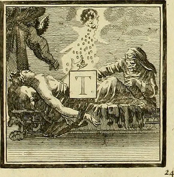 An illustration from Rules and examples of perspective proper for painters and architects, etc. in English and Latin :‡bcontaining a most easie and expeditious method to delineate in perspective all designs relating to architecture, after a new manner, wholly free from the confusion of occult lines /‡cby that great master thereof, Andrea Pozzo, Soc. Jef. engraven in 105 ample folio plates, and adorn'd with 200 initial letters to the explanatory discourses ; printed from copper-plates ony best paper by John Sturt ; done into English from the original printed at Rome 1693 in Lat. and Ital. by Mr John James of Greenwich, 1693, leaf 179