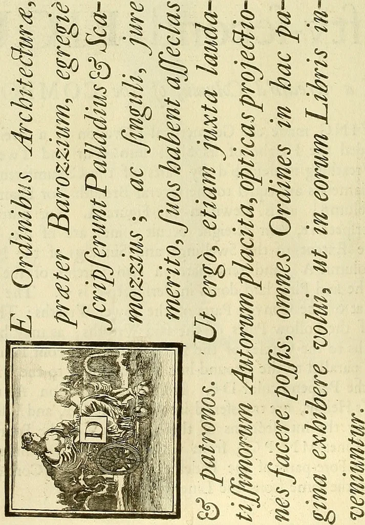 An illustration from Rules and examples of perspective proper for painters and architects, etc. in English and Latin :‡bcontaining a most easie and expeditious method to delineate in perspective all designs relating to architecture, after a new manner, wholly free from the confusion of occult lines /‡cby that great master thereof, Andrea Pozzo, Soc. Jef. engraven in 105 ample folio plates, and adorn'd with 200 initial letters to the explanatory discourses ; printed from copper-plates ony best paper by John Sturt ; done into English from the original printed at Rome 1693 in Lat. and Ital. by Mr John James of Greenwich, 1693, leaf 185