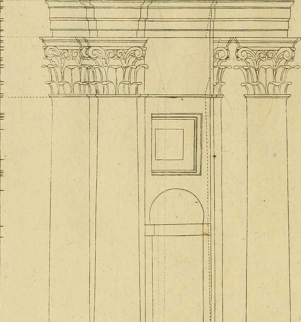 An illustration from Rules and examples of perspective proper for painters and architects, etc. in English and Latin :‡bcontaining a most easie and expeditious method to delineate in perspective all designs relating to architecture, after a new manner, wholly free from the confusion of occult lines /‡cby that great master thereof, Andrea Pozzo, Soc. Jef. engraven in 105 ample folio plates, and adorn'd with 200 initial letters to the explanatory discourses ; printed from copper-plates ony best paper by John Sturt ; done into English from the original printed at Rome 1693 in Lat. and Ital. by Mr John James of Greenwich, 1693, leaf 195