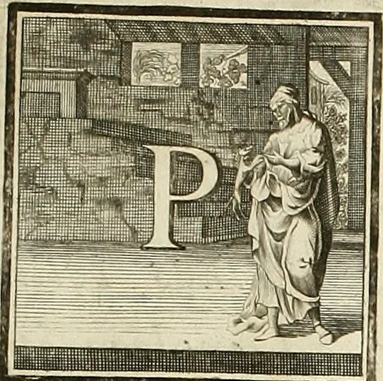 An illustration from Rules and examples of perspective proper for painters and architects, etc. in English and Latin :‡bcontaining a most easie and expeditious method to delineate in perspective all designs relating to architecture, after a new manner, wholly free from the confusion of occult lines /‡cby that great master thereof, Andrea Pozzo, Soc. Jef. engraven in 105 ample folio plates, and adorn'd with 200 initial letters to the explanatory discourses ; printed from copper-plates ony best paper by John Sturt ; done into English from the original printed at Rome 1693 in Lat. and Ital. by Mr John James of Greenwich, 1693, leaf 208