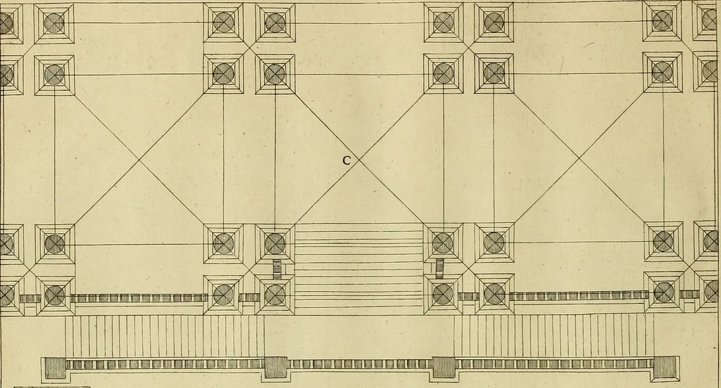 An illustration from Rules and examples of perspective proper for painters and architects, etc. in English and Latin :‡bcontaining a most easie and expeditious method to delineate in perspective all designs relating to architecture, after a new manner, wholly free from the confusion of occult lines /‡cby that great master thereof, Andrea Pozzo, Soc. Jef. engraven in 105 ample folio plates, and adorn'd with 200 initial letters to the explanatory discourses ; printed from copper-plates ony best paper by John Sturt ; done into English from the original printed at Rome 1693 in Lat. and Ital. by Mr John James of Greenwich, 1693, leaf 231
