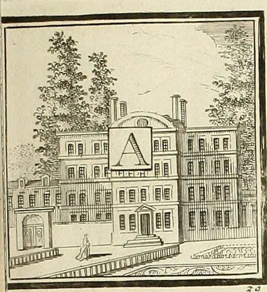 An illustration from Rules and examples of perspective proper for painters and architects, etc. in English and Latin :‡bcontaining a most easie and expeditious method to delineate in perspective all designs relating to architecture, after a new manner, wholly free from the confusion of occult lines /‡cby that great master thereof, Andrea Pozzo, Soc. Jef. engraven in 105 ample folio plates, and adorn'd with 200 initial letters to the explanatory discourses ; printed from copper-plates ony best paper by John Sturt ; done into English from the original printed at Rome 1693 in Lat. and Ital. by Mr John James of Greenwich, 1693, leaf 24