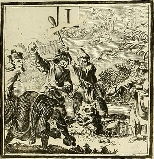 An illustration from Rules and examples of perspective proper for painters and architects, etc. in English and Latin :‡bcontaining a most easie and expeditious method to delineate in perspective all designs relating to architecture, after a new manner, wholly free from the confusion of occult lines /‡cby that great master thereof, Andrea Pozzo, Soc. Jef. engraven in 105 ample folio plates, and adorn'd with 200 initial letters to the explanatory discourses ; printed from copper-plates ony best paper by John Sturt ; done into English from the original printed at Rome 1693 in Lat. and Ital. by Mr John James of Greenwich, 1693, leaf 250