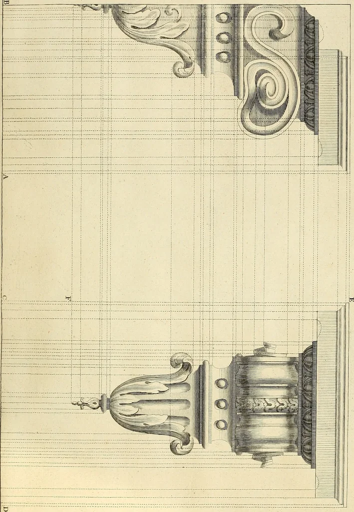 An illustration from Rules and examples of perspective proper for painters and architects, etc. in English and Latin :‡bcontaining a most easie and expeditious method to delineate in perspective all designs relating to architecture, after a new manner, wholly free from the confusion of occult lines /‡cby that great master thereof, Andrea Pozzo, Soc. Jef. engraven in 105 ample folio plates, and adorn'd with 200 initial letters to the explanatory discourses ; printed from copper-plates ony best paper by John Sturt ; done into English from the original printed at Rome 1693 in Lat. and Ital. by Mr John James of Greenwich, 1693, leaf 264