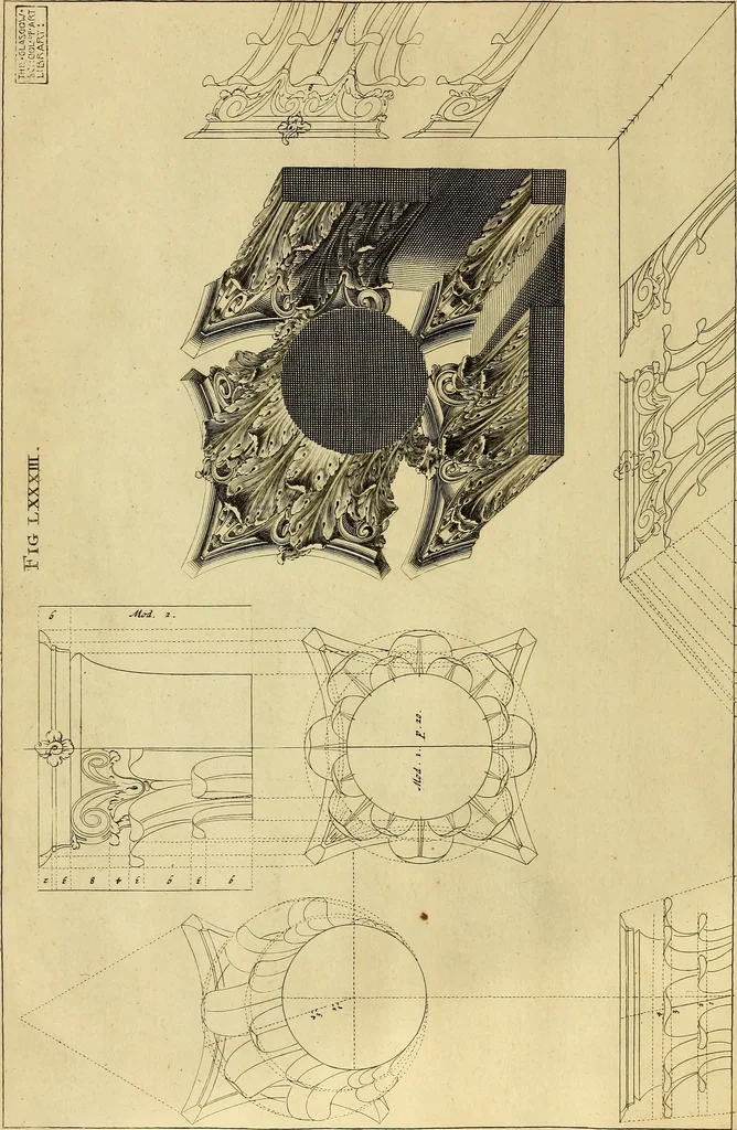 An illustration from Rules and examples of perspective proper for painters and architects, etc. in English and Latin :‡bcontaining a most easie and expeditious method to delineate in perspective all designs relating to architecture, after a new manner, wholly free from the confusion of occult lines /‡cby that great master thereof, Andrea Pozzo, Soc. Jef. engraven in 105 ample folio plates, and adorn'd with 200 initial letters to the explanatory discourses ; printed from copper-plates ony best paper by John Sturt ; done into English from the original printed at Rome 1693 in Lat. and Ital. by Mr John James of Greenwich, 1693, leaf 279