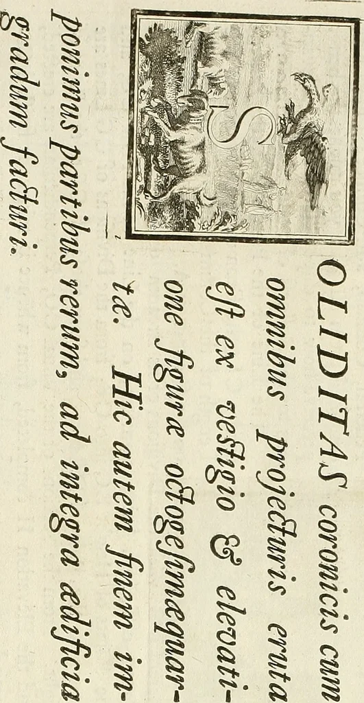 An illustration from Rules and examples of perspective proper for painters and architects, etc. in English and Latin :‡bcontaining a most easie and expeditious method to delineate in perspective all designs relating to architecture, after a new manner, wholly free from the confusion of occult lines /‡cby that great master thereof, Andrea Pozzo, Soc. Jef. engraven in 105 ample folio plates, and adorn'd with 200 initial letters to the explanatory discourses ; printed from copper-plates ony best paper by John Sturt ; done into English from the original printed at Rome 1693 in Lat. and Ital. by Mr John James of Greenwich, 1693, leaf 286
