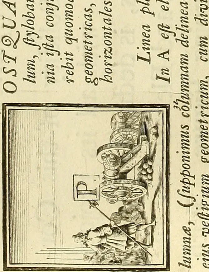 An illustration from Rules and examples of perspective proper for painters and architects, etc. in English and Latin :‡bcontaining a most easie and expeditious method to delineate in perspective all designs relating to architecture, after a new manner, wholly free from the confusion of occult lines /‡cby that great master thereof, Andrea Pozzo, Soc. Jef. engraven in 105 ample folio plates, and adorn'd with 200 initial letters to the explanatory discourses ; printed from copper-plates ony best paper by John Sturt ; done into English from the original printed at Rome 1693 in Lat. and Ital. by Mr John James of Greenwich, 1693, leaf 287