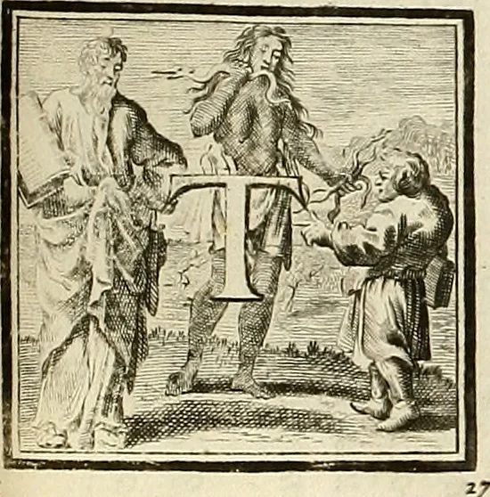 An illustration from Rules and examples of perspective proper for painters and architects, etc. in English and Latin :‡bcontaining a most easie and expeditious method to delineate in perspective all designs relating to architecture, after a new manner, wholly free from the confusion of occult lines /‡cby that great master thereof, Andrea Pozzo, Soc. Jef. engraven in 105 ample folio plates, and adorn'd with 200 initial letters to the explanatory discourses ; printed from copper-plates ony best paper by John Sturt ; done into English from the original printed at Rome 1693 in Lat. and Ital. by Mr John James of Greenwich, 1693, leaf 292