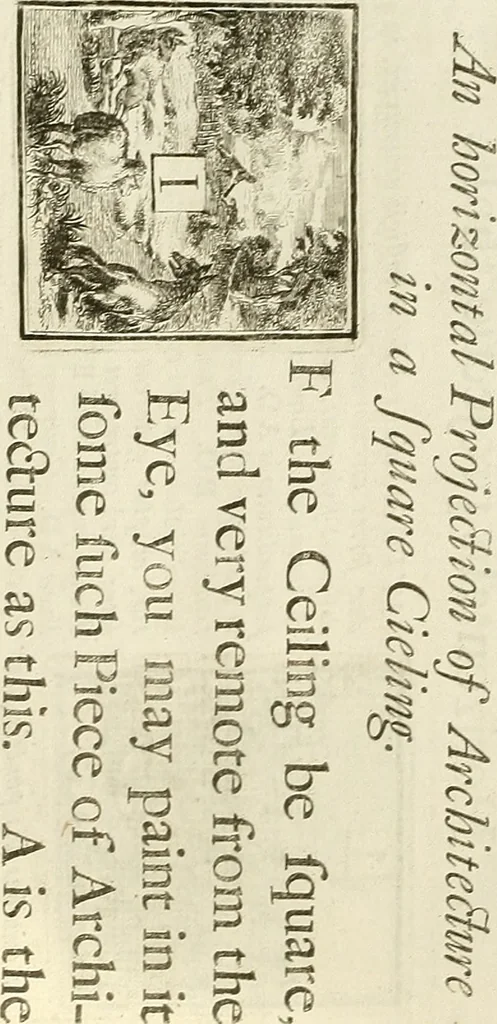 An illustration from Rules and examples of perspective proper for painters and architects, etc. in English and Latin :‡bcontaining a most easie and expeditious method to delineate in perspective all designs relating to architecture, after a new manner, wholly free from the confusion of occult lines /‡cby that great master thereof, Andrea Pozzo, Soc. Jef. engraven in 105 ample folio plates, and adorn'd with 200 initial letters to the explanatory discourses ; printed from copper-plates ony best paper by John Sturt ; done into English from the original printed at Rome 1693 in Lat. and Ital. by Mr John James of Greenwich, 1693, leaf 298