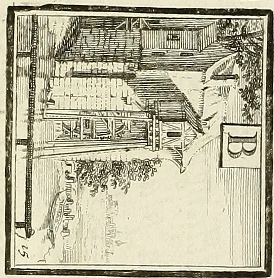 An illustration from Rules and examples of perspective proper for painters and architects, etc. in English and Latin :‡bcontaining a most easie and expeditious method to delineate in perspective all designs relating to architecture, after a new manner, wholly free from the confusion of occult lines /‡cby that great master thereof, Andrea Pozzo, Soc. Jef. engraven in 105 ample folio plates, and adorn'd with 200 initial letters to the explanatory discourses ; printed from copper-plates ony best paper by John Sturt ; done into English from the original printed at Rome 1693 in Lat. and Ital. by Mr John James of Greenwich, 1693, leaf 32