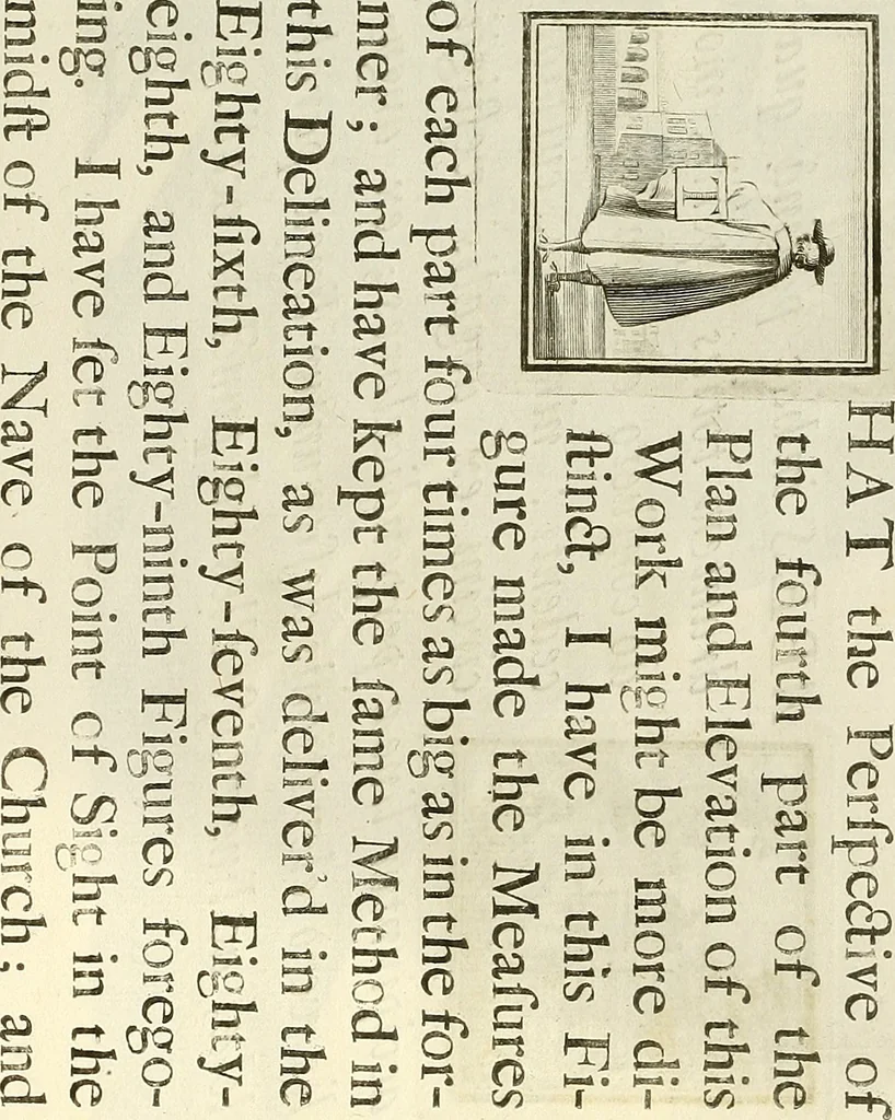 An illustration from Rules and examples of perspective proper for painters and architects, etc. in English and Latin :‡bcontaining a most easie and expeditious method to delineate in perspective all designs relating to architecture, after a new manner, wholly free from the confusion of occult lines /‡cby that great master thereof, Andrea Pozzo, Soc. Jef. engraven in 105 ample folio plates, and adorn'd with 200 initial letters to the explanatory discourses ; printed from copper-plates ony best paper by John Sturt ; done into English from the original printed at Rome 1693 in Lat. and Ital. by Mr John James of Greenwich, 1693, leaf 322
