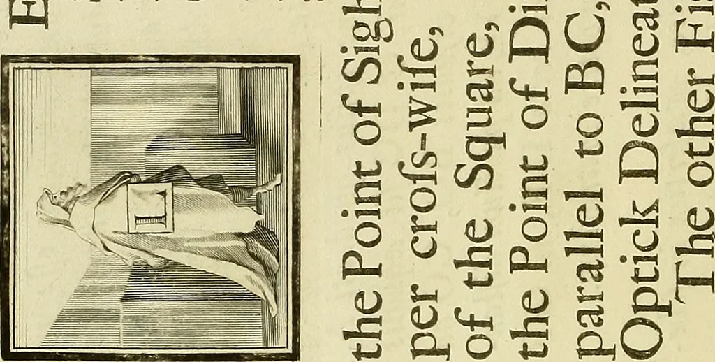 An illustration from Rules and examples of perspective proper for painters and architects, etc. in English and Latin :‡bcontaining a most easie and expeditious method to delineate in perspective all designs relating to architecture, after a new manner, wholly free from the confusion of occult lines /‡cby that great master thereof, Andrea Pozzo, Soc. Jef. engraven in 105 ample folio plates, and adorn'd with 200 initial letters to the explanatory discourses ; printed from copper-plates ony best paper by John Sturt ; done into English from the original printed at Rome 1693 in Lat. and Ital. by Mr John James of Greenwich, 1693, leaf 33