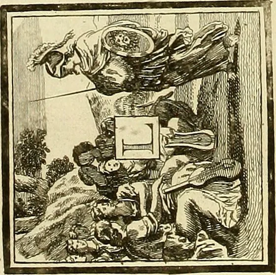 An illustration from Rules and examples of perspective proper for painters and architects, etc. in English and Latin :‡bcontaining a most easie and expeditious method to delineate in perspective all designs relating to architecture, after a new manner, wholly free from the confusion of occult lines /‡cby that great master thereof, Andrea Pozzo, Soc. Jef. engraven in 105 ample folio plates, and adorn'd with 200 initial letters to the explanatory discourses ; printed from copper-plates ony best paper by John Sturt ; done into English from the original printed at Rome 1693 in Lat. and Ital. by Mr John James of Greenwich, 1693, leaf 33