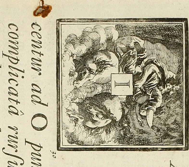 An illustration from Rules and examples of perspective proper for painters and architects, etc. in English and Latin :‡bcontaining a most easie and expeditious method to delineate in perspective all designs relating to architecture, after a new manner, wholly free from the confusion of occult lines /‡cby that great master thereof, Andrea Pozzo, Soc. Jef. engraven in 105 ample folio plates, and adorn'd with 200 initial letters to the explanatory discourses ; printed from copper-plates ony best paper by John Sturt ; done into English from the original printed at Rome 1693 in Lat. and Ital. by Mr John James of Greenwich, 1693, leaf 38