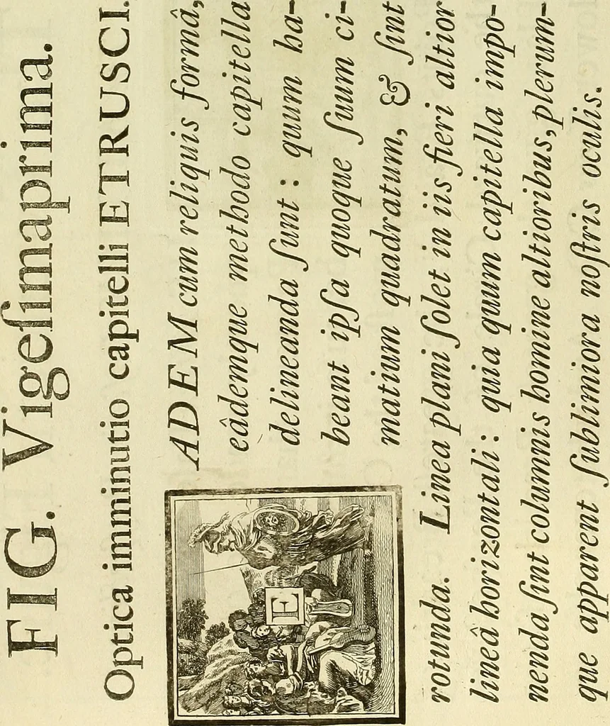 An illustration from Rules and examples of perspective proper for painters and architects, etc. in English and Latin :‡bcontaining a most easie and expeditious method to delineate in perspective all designs relating to architecture, after a new manner, wholly free from the confusion of occult lines /‡cby that great master thereof, Andrea Pozzo, Soc. Jef. engraven in 105 ample folio plates, and adorn'd with 200 initial letters to the explanatory discourses ; printed from copper-plates ony best paper by John Sturt ; done into English from the original printed at Rome 1693 in Lat. and Ital. by Mr John James of Greenwich, 1693, leaf 87