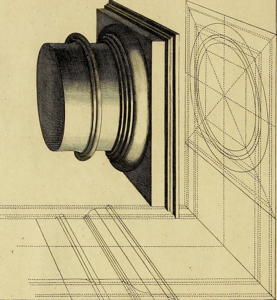 An illustration from Rules and examples of perspective proper for painters and architects, etc. in English and Latin :‡bcontaining a most easie and expeditious method to delineate in perspective all designs relating to architecture, after a new manner, wholly free from the confusion of occult lines /‡cby that great master thereof, Andrea Pozzo, Soc. Jef. engraven in 105 ample folio plates, and adorn'd with 200 initial letters to the explanatory discourses ; printed from copper-plates ony best paper by John Sturt ; done into English from the original printed at Rome 1693 in Lat. and Ital. by Mr John James of Greenwich, 1693, leaf 93