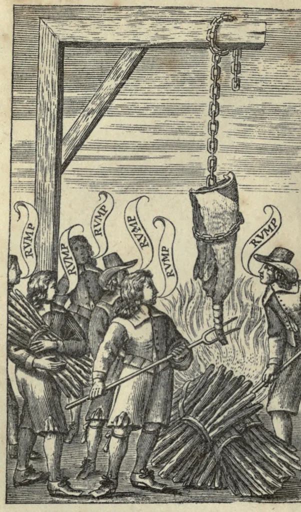 An illustration from Rump; or An Exact collection of the choycest poems and songs relating to the late times, 1662, leaf 6