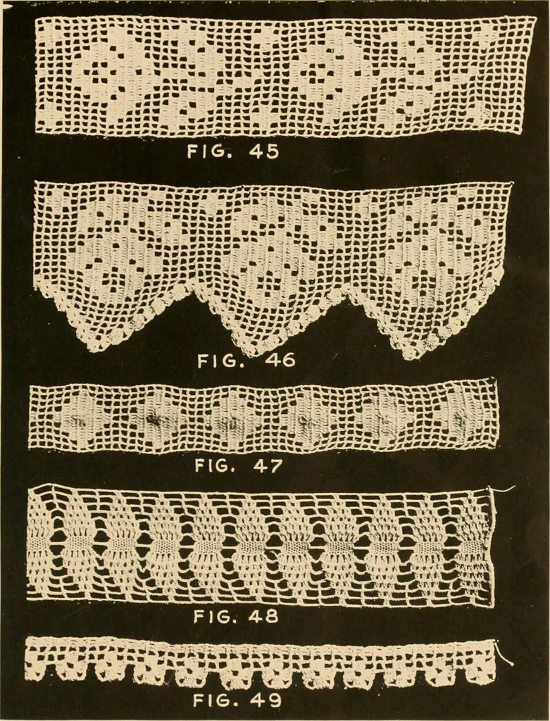 An illustration from The Rundall book of edgings, medallions, insertions and tatting, 1915, leaf 16