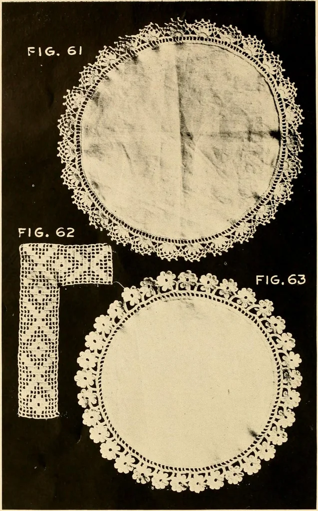 An illustration from The Rundall book of edgings, medallions, insertions and tatting, 1915, leaf 19