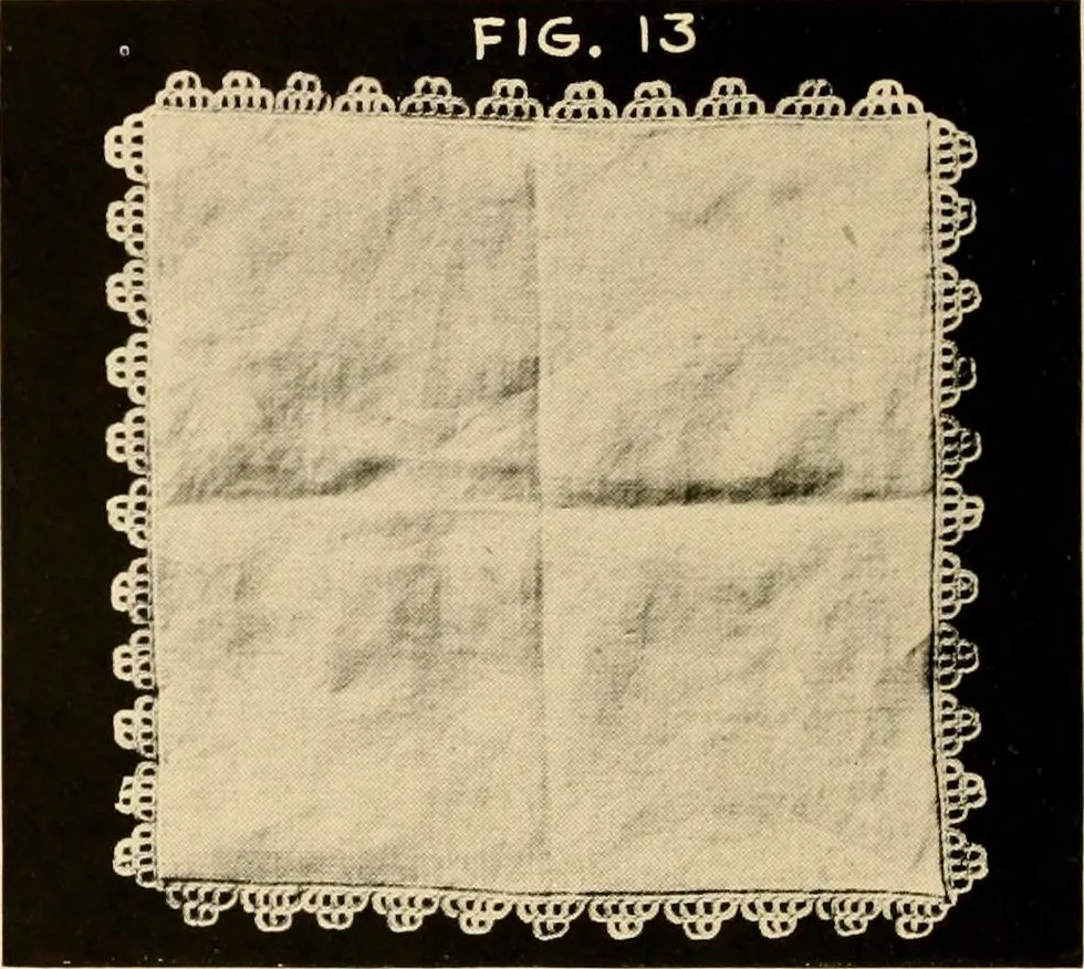 An illustration from The Rundall book of edgings, medallions, insertions and tatting, 1915, leaf 9