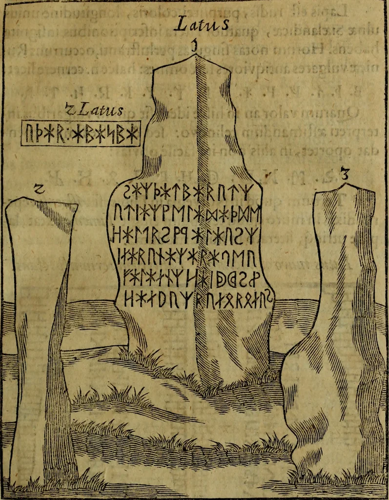 An illustration from Runir [in Runic characters], seu, Danica literatura antiqvissima, 1651, leaf 82