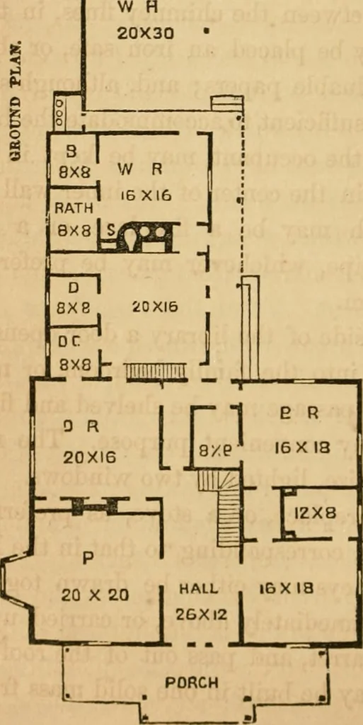An illustration from Rural architecture : being a complete description of farm houses, cottages and out buildings ... together with lawns, pleasure grounds and parks; the flower, fruit and vegetable gardens : also, useful and ornamental domestic animals for the country resident ... also, the best method of conducting water into cattle yards and houses, 1860, leaf 145