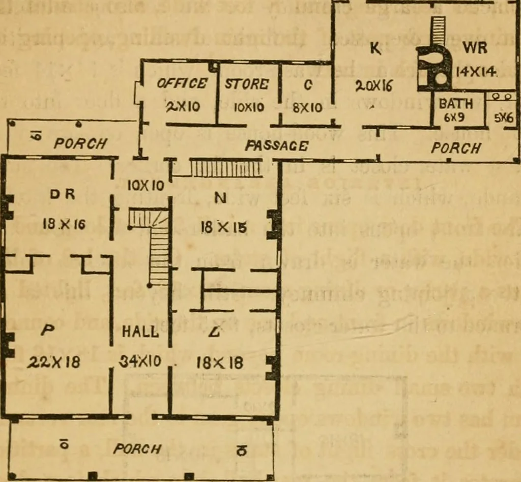An illustration from Rural architecture : being a complete description of farm houses, cottages and out buildings ... together with lawns, pleasure grounds and parks; the flower, fruit and vegetable gardens : also, useful and ornamental domestic animals for the country resident ... also, the best method of conducting water into cattle yards and houses, 1860, leaf 186