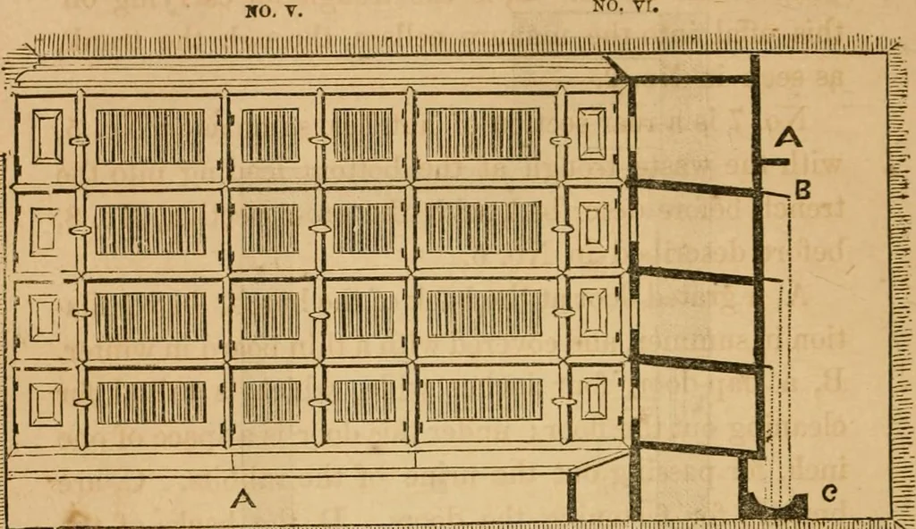 An illustration from Rural architecture : being a complete description of farm houses, cottages and out buildings ... together with lawns, pleasure grounds and parks; the flower, fruit and vegetable gardens : also, useful and ornamental domestic animals for the country resident ... also, the best method of conducting water into cattle yards and houses, 1860, leaf 335