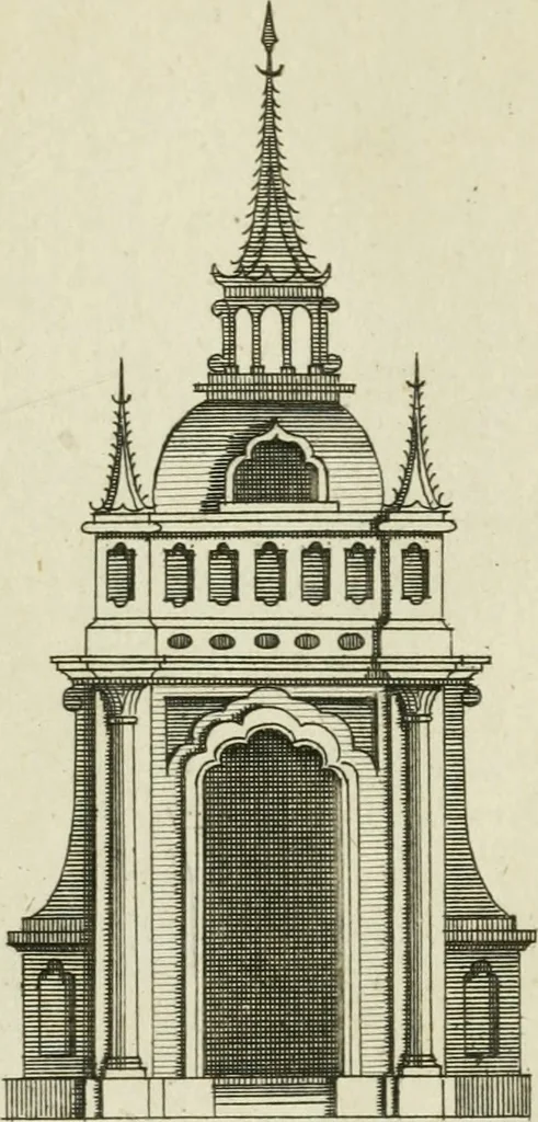 An illustration from Rural architecture in the Gothick taste : being twenty new designs, for temples, garden-seats, summer-houses, lodges, terminies, piers, &c. : on sixteen copper plates : with instructions to workmen, and hints where with most advantage to be erected, 1752, leaf 20