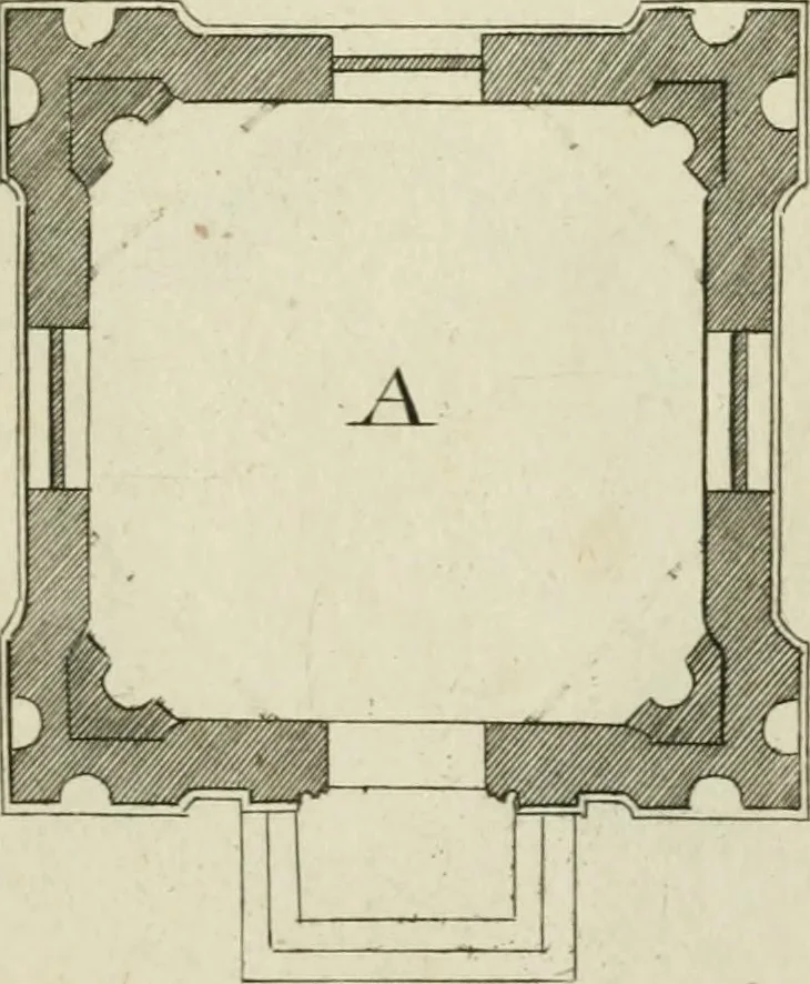 An illustration from Rural architecture in the Gothick taste : being twenty new designs, for temples, garden-seats, summer-houses, lodges, terminies, piers, &c. : on sixteen copper plates : with instructions to workmen, and hints where with most advantage to be erected, 1752, leaf 22