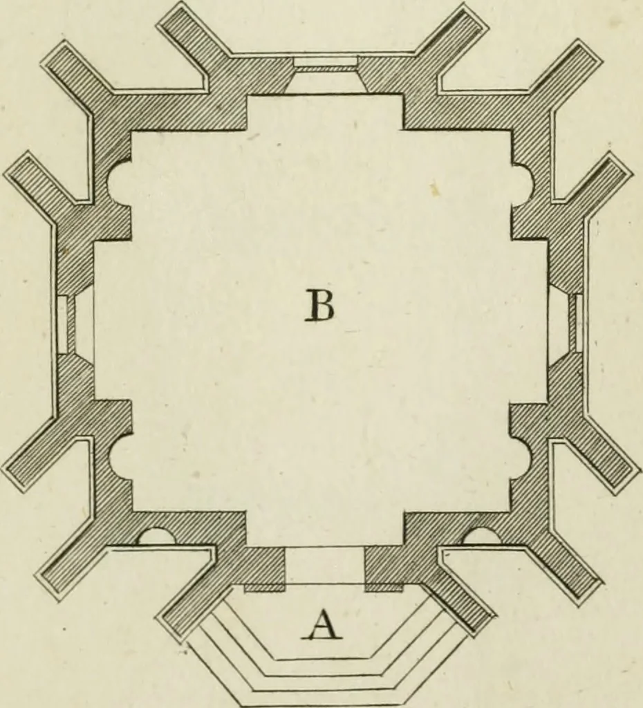 An illustration from Rural architecture in the Gothick taste : being twenty new designs, for temples, garden-seats, summer-houses, lodges, terminies, piers, &c. : on sixteen copper plates : with instructions to workmen, and hints where with most advantage to be erected, 1752, leaf 28