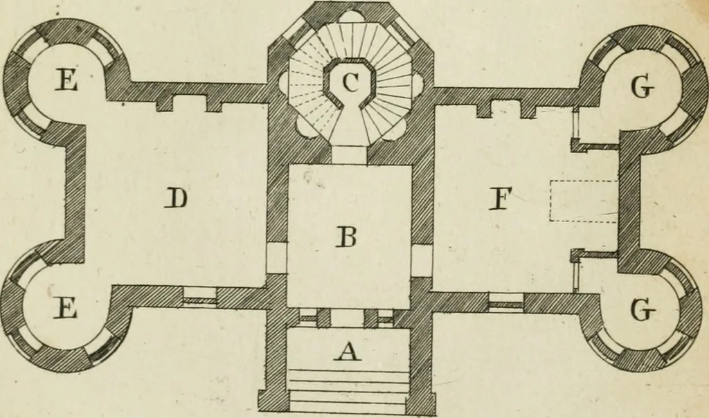 An illustration from Rural architecture in the Gothick taste : being twenty new designs, for temples, garden-seats, summer-houses, lodges, terminies, piers, &c. : on sixteen copper plates : with instructions to workmen, and hints where with most advantage to be erected, 1752, leaf 38