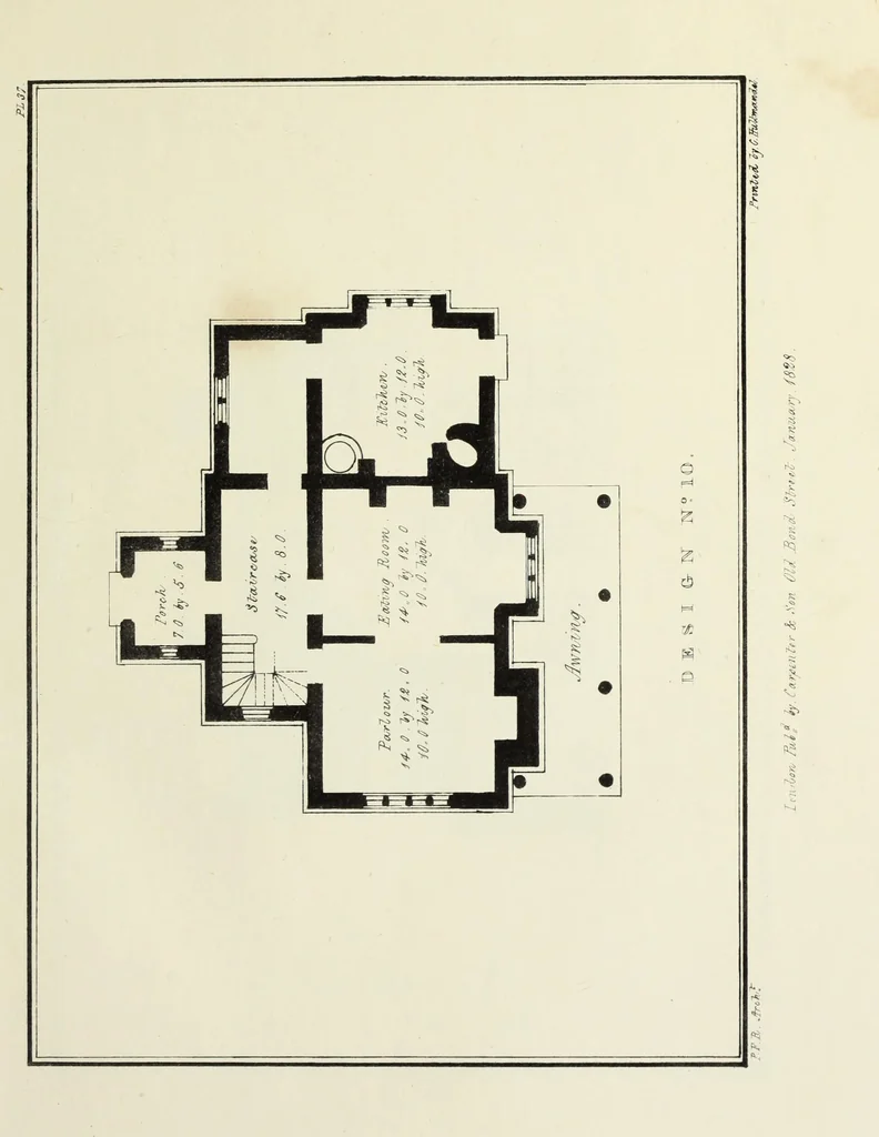 An illustration from Rural architecture : being a series of designs for ornamental cottages, 1828, leaf 106