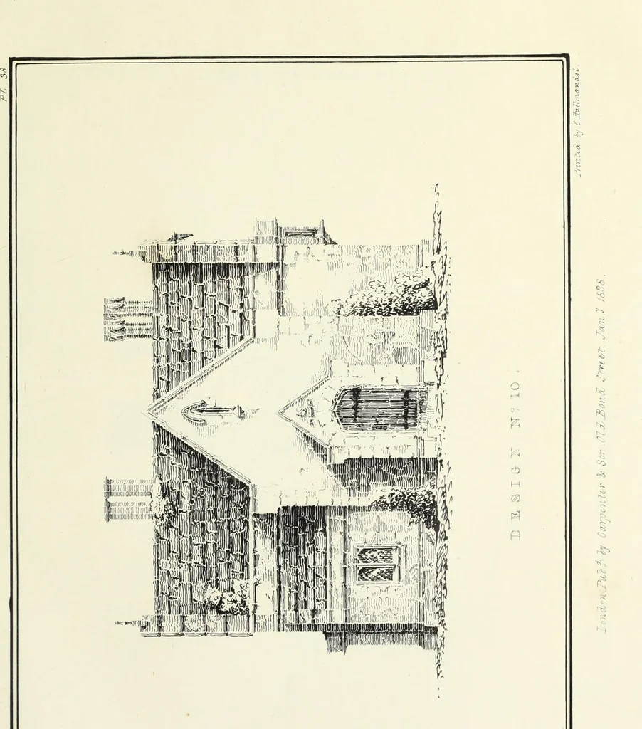 An illustration from Rural architecture : being a series of designs for ornamental cottages, 1828, leaf 108
