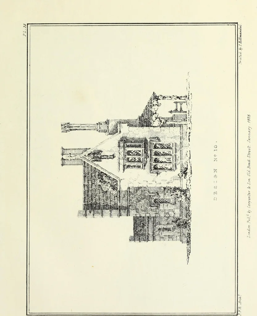An illustration from Rural architecture : being a series of designs for ornamental cottages, 1828, leaf 110