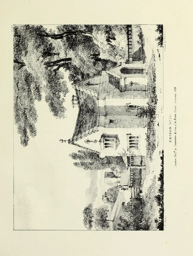 An illustration from Rural architecture : being a series of designs for ornamental cottages, 1828, leaf 112