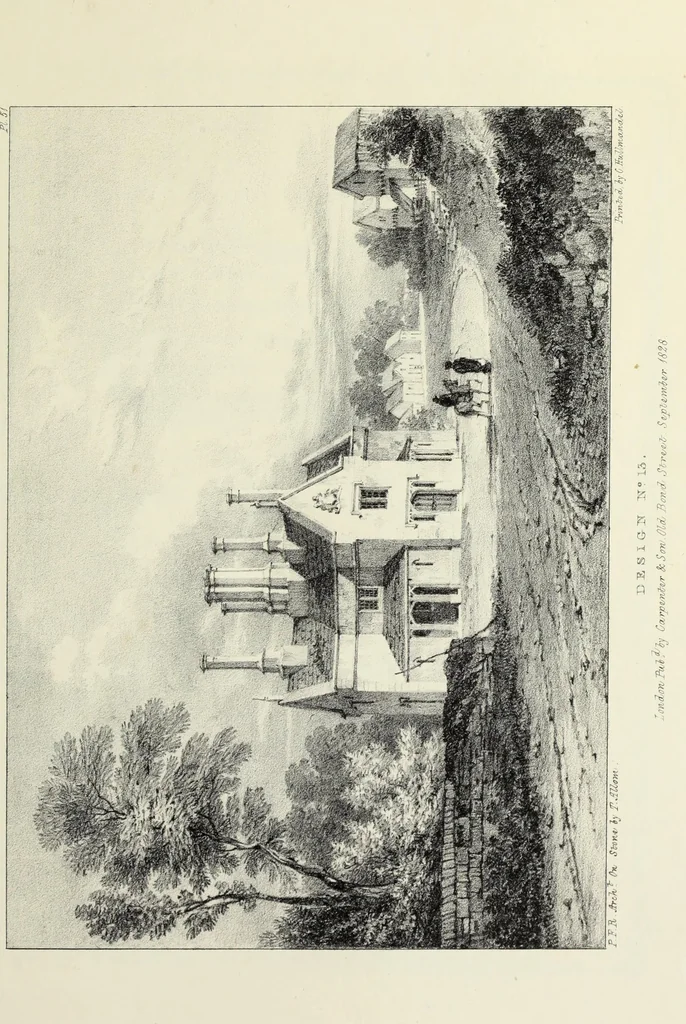 An illustration from Rural architecture : being a series of designs for ornamental cottages, 1828, leaf 140
