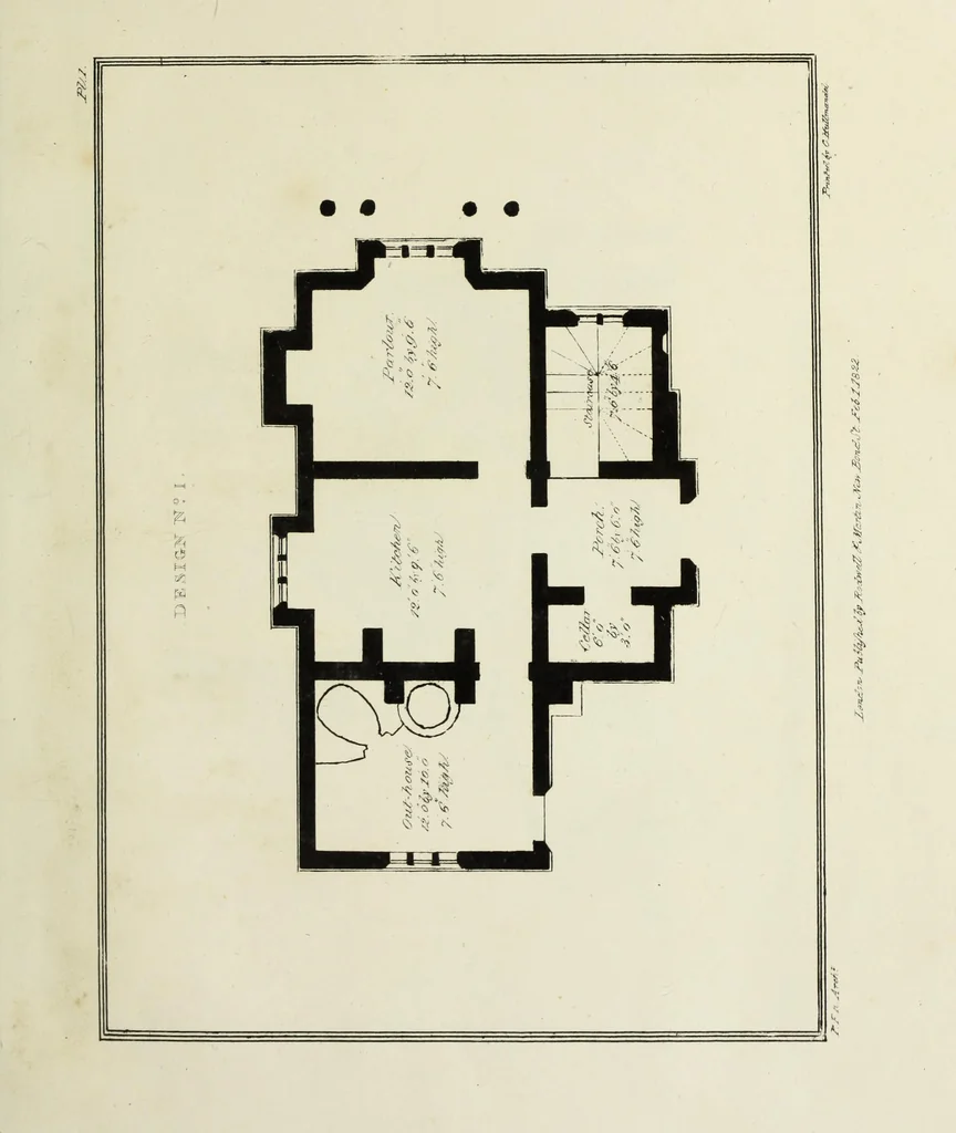 An illustration from Rural architecture : being a series of designs for ornamental cottages, 1828, leaf 16