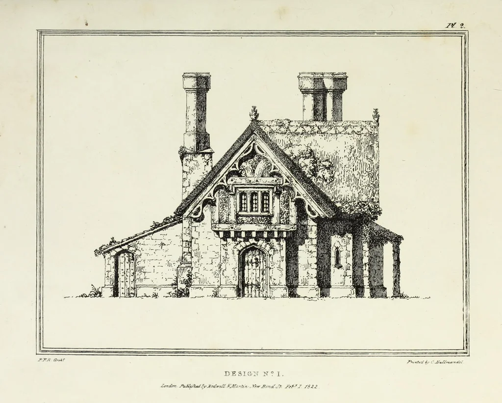 An illustration from Rural architecture : being a series of designs for ornamental cottages, 1828, leaf 18