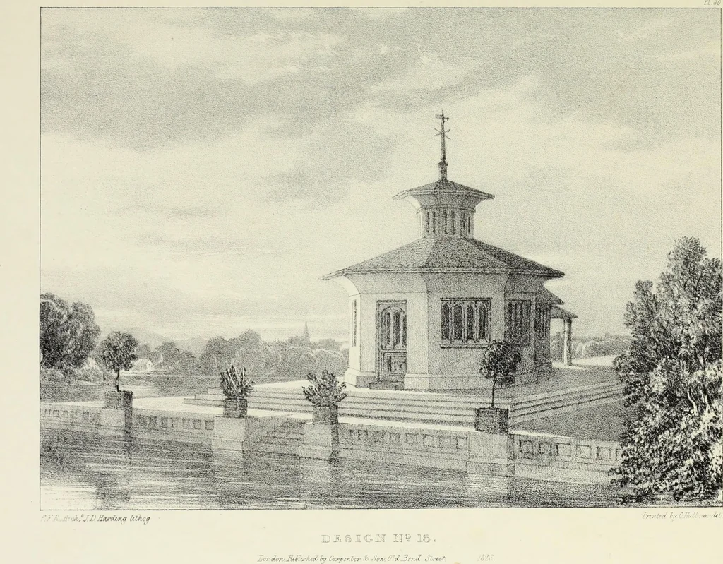 An illustration from Rural architecture : being a series of designs for ornamental cottages, 1828, leaf 212