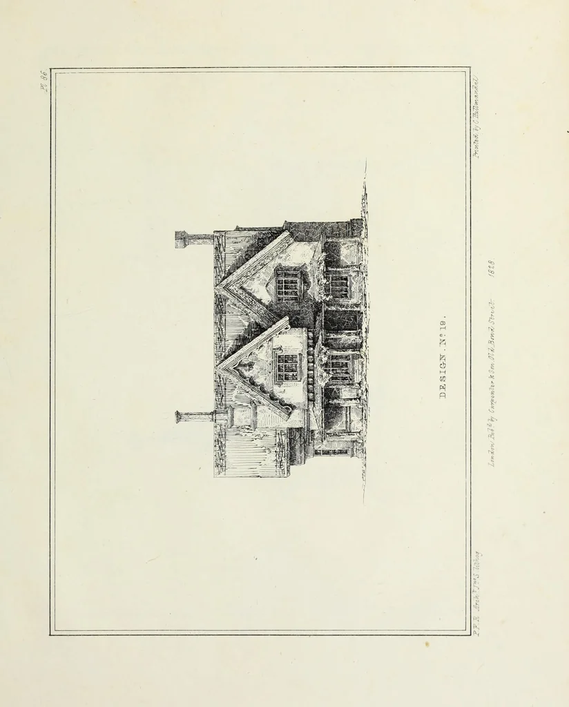 An illustration from Rural architecture : being a series of designs for ornamental cottages, 1828, leaf 228