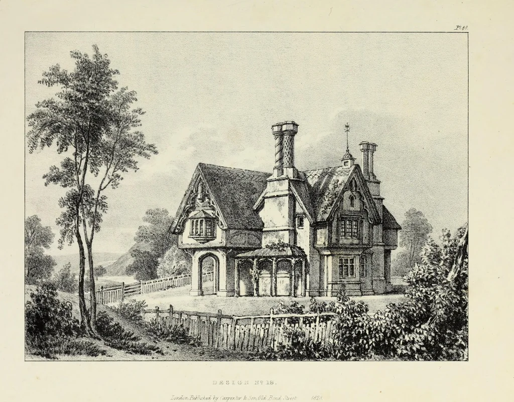 An illustration from Rural architecture : being a series of designs for ornamental cottages, 1828, leaf 232