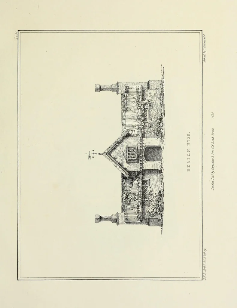 An illustration from Rural architecture : being a series of designs for ornamental cottages, 1828, leaf 240