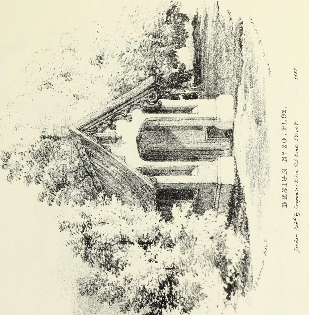 An illustration from Rural architecture : being a series of designs for ornamental cottages, 1828, leaf 242
