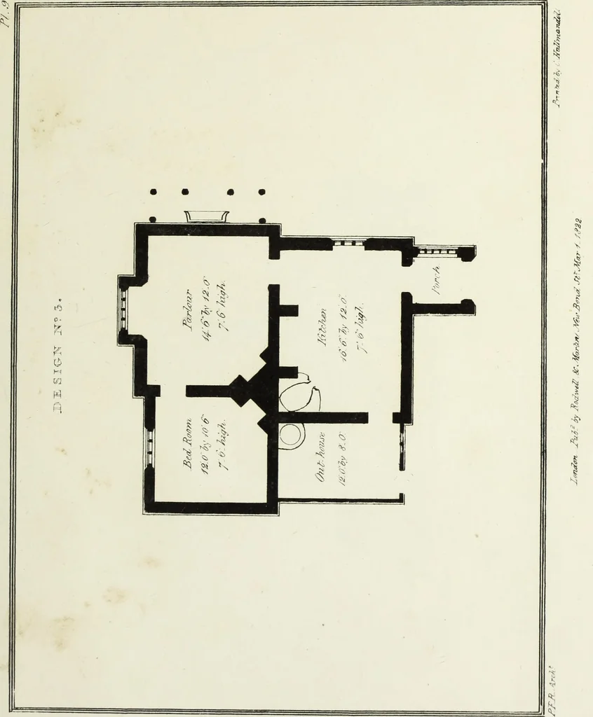 An illustration from Rural architecture : being a series of designs for ornamental cottages, 1828, leaf 36