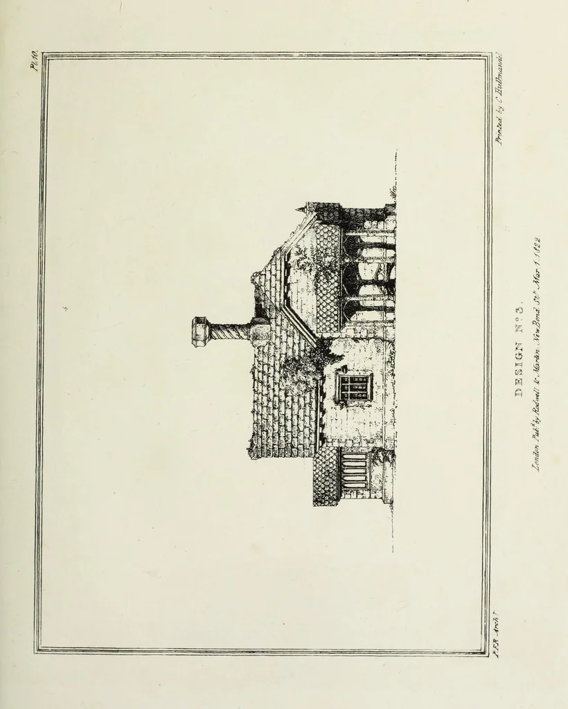 An illustration from Rural architecture : being a series of designs for ornamental cottages, 1828, leaf 38